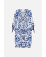 Camilla - Tie Sleeve Short Kaftan Glaze and Graze