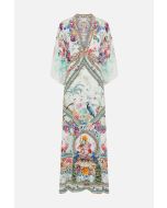 Camilla - Waist Tie Long Kaftan Plumes and Parterres