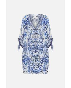 Camilla - Tie Sleeve Short Kaftan Glaze and Graze