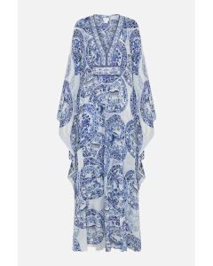 Camilla - Long Kaftan With Waist Detail Glaze and Graze